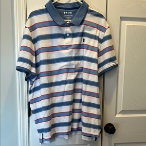 Izod Blue Striped Men's Polo Shirt